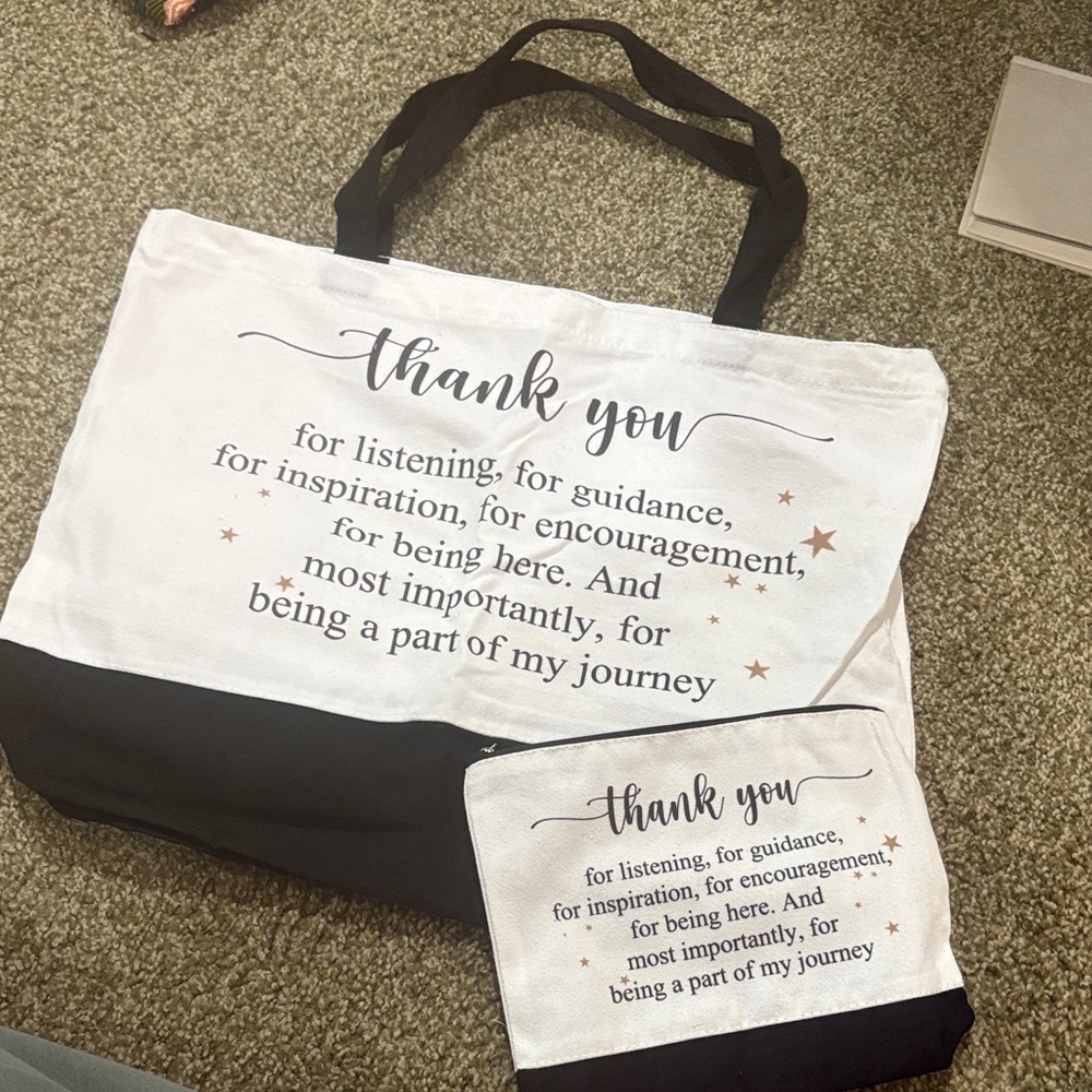 Black and White Tote Bag Set